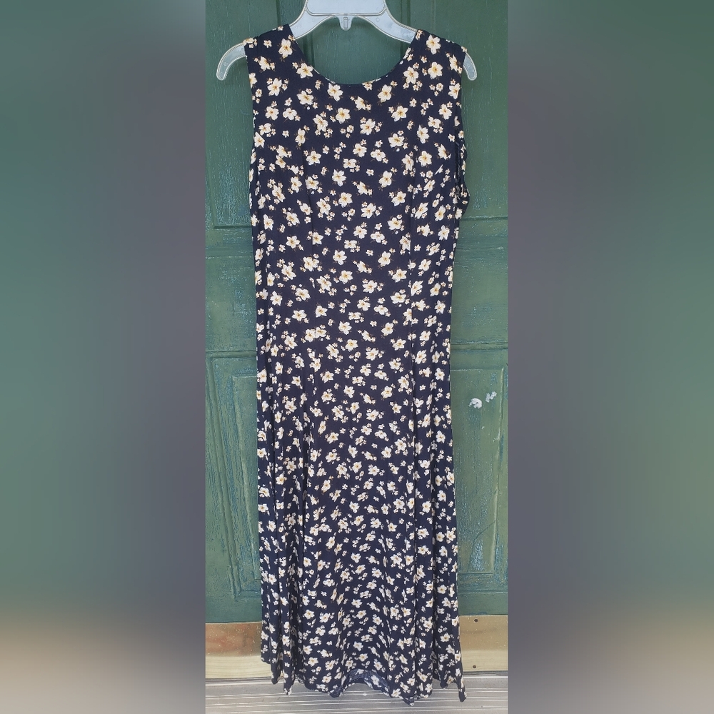 90s Classic Rayon Flower Maxi Dress!!! - image 8